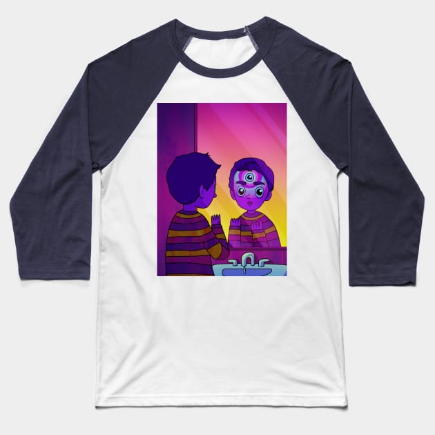 Psychedelic Boy 1 Baseball T-Shirt by PHAZED